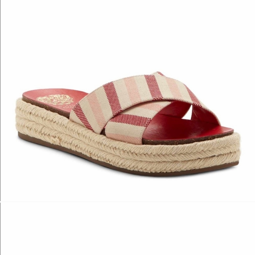 Vince Camuto Caran red striped flatform sandals size 7½